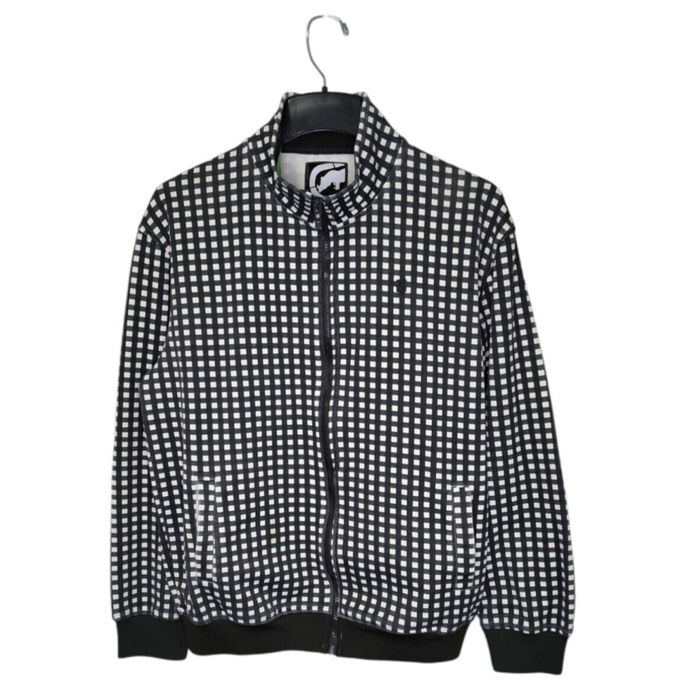 Ecko Unltd Men's Jacket Retro Size L Full Zip Black & White Check Streetwear